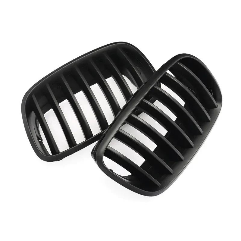 Car Front Hood Grill Kidney Grilles Racing Grill Auto AccessoriesPair For BMW X5 X6 E70 E71 2007-2013 Matte Black Grill CAR