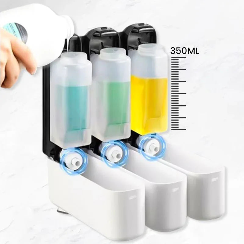 Wall Mounted Soap Dispenser Bathroom Shower Soap Dispenser 350ml Body Wash Shampoo Conditioner Hand Soap Dispenser Pump