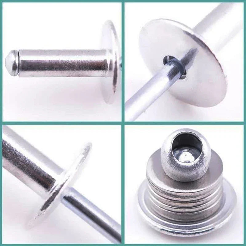 Aluminum Alloy Big Head Pull Rivet Large Flat Head Round Head Core Pull Rivet Pull Nail Decoration M3.2 M4 M4.8 M5M6.4 10~100Pcs