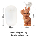 Easter Bunny Candle Mold 3D Rabbit Candle Silicone Molds Easter Bunny Resin Casting Mould for DIY Candle Making Polymer Clay