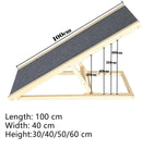 Solid Wooden Pet Ramp Car Dog Ladder, Height Adjustable with Non-slip Carpet Safety Pets Ladder, Wooden Dog Ramp Ladder