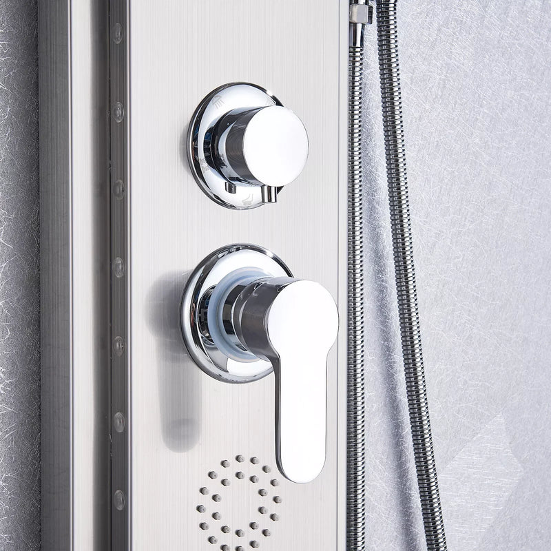 Rain Waterfall LED Shower Panel Black Shower Column Tower Digital Screen TEMP Mixer Tap Spray Bidet Shower Mixer Faucet