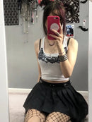 Goth Dark Casual Animal Print Fashion Women's Tops Summer Bodycon 2023 Basic Streetwear Hot Night Club U-Neck Crop Top Backless