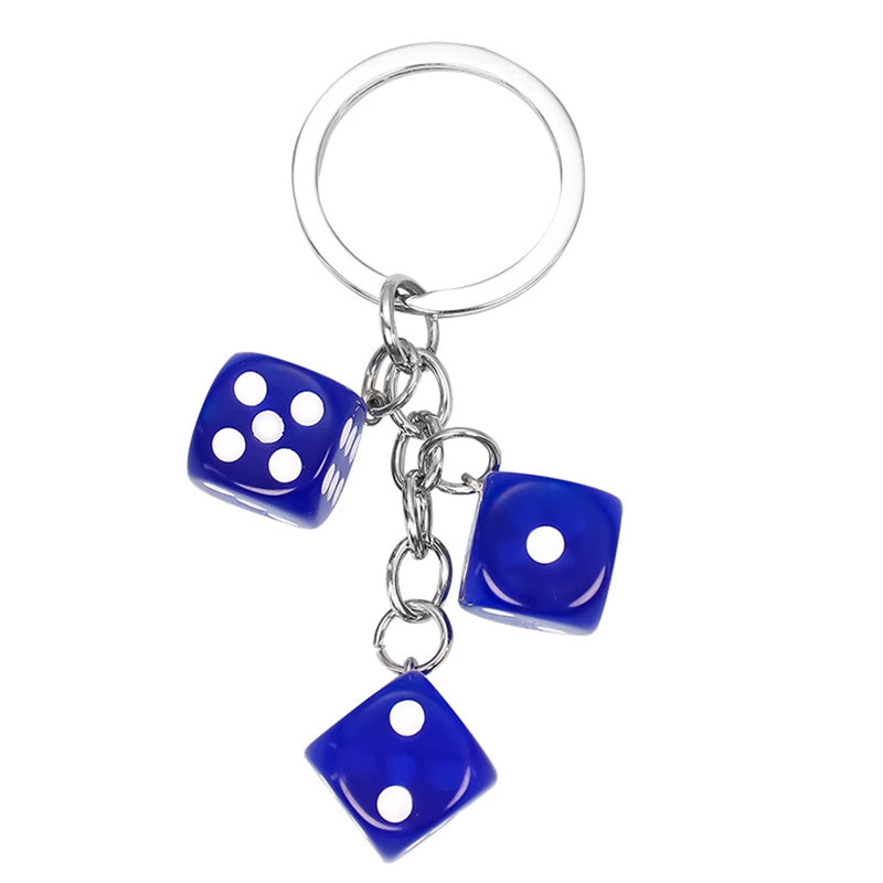 Creative Colourful Dice Keychain Fashion 3D Resin Dice Handbag Pendant For Women Men Car Key Holder Key Accessories Funy Gifts