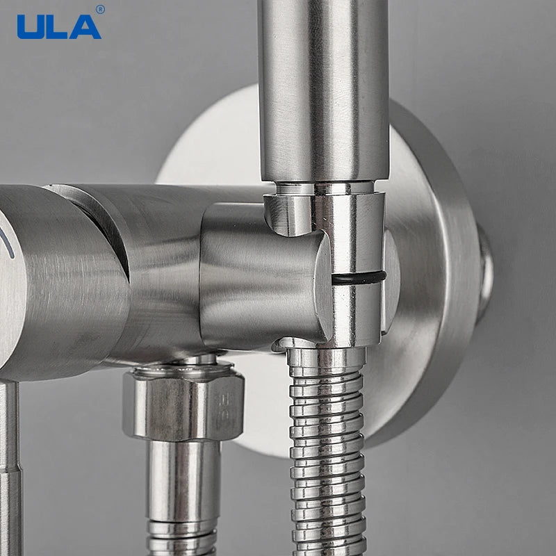 ULA Bidet Faucet Stainless Steel Portable Toilet Bidet Sprayer Set Toilet Faucet Hygienic Shower Hot Cold Water Shoer Head