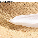 HOAREE Women Raffia Straw Sun Hat Ladies Summer Wide Brim Boater Casual Lace-Up Female Designer Brand Beach Flat Cap