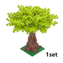 City House Accessories MOC Bricks 3471 2435 6064 Plant Tree Pine Prickly Bush 2x2x4 Green Grass Building Bricks Creative Toys
