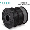 SUNLU PETG 3D Filament 1KG 3 Rolls 1.75mm +/-0.02MM 3D Printing Filament Neatly Wound Filament Vacuum Packing Fast Shipping