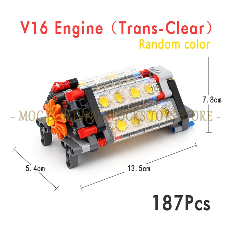 MOC Technology Building Blocks Bricks Power Functions Automotive Speed Gearbox Engine Transmission Machinery DIY Assembling Toys