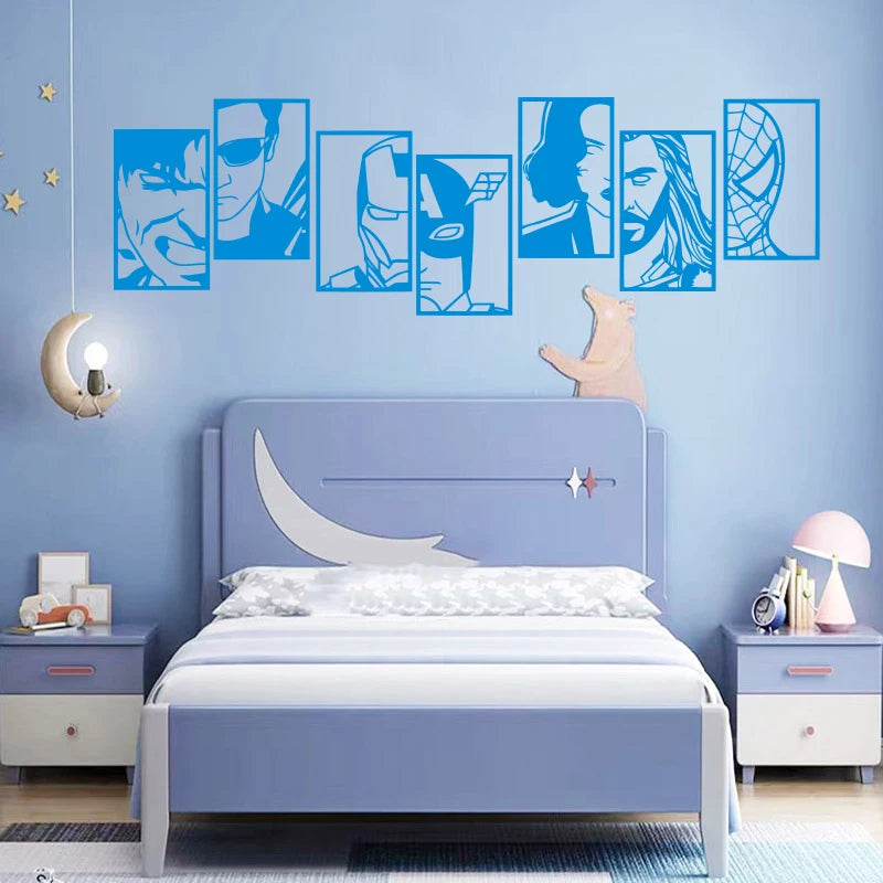 Vinyl Carving Wall Sticker, Anime Star Decal Art Poster, Children Room Wallpaper, Family Fashion, Simple Decorative Painting