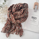 Spring and Summer New Thin Breathable Cotton Linen Touch Scarf Women's Artistic Sunscreen Shawl Versatile Japanese Floral