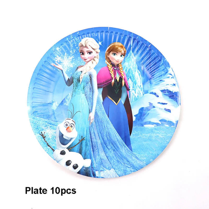 Frozen Anna Elsa Princess Birthday Party Decorations Kids Disposable Tableware Plates Cups Napkins Balloons Baby Shower Supplies