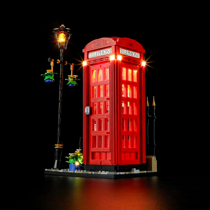 Hprosper LED Light For Lego 21347 Red London Telephone Box Decorative Lamp With Battery Box (Not Include Lego Building Blocks)