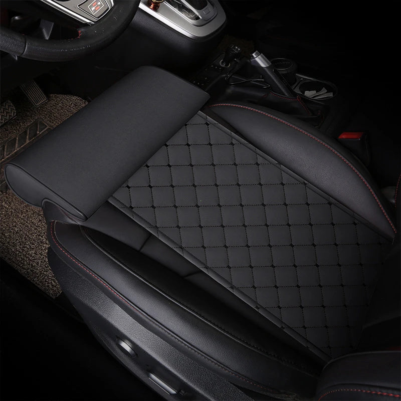 Leather Car Seat Extender Cushion Leg Support Pillow Memory Foam Knee Pad Long-Distance Driving Office Home Driver Protector Mat