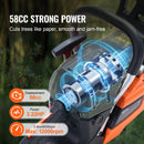 SucceBuy Gas Chainsaw 58CC 20" 3.22HP Handheld Cordless Petrol Chainsaws for Tree Wood Branch Farm  Ranch Forest Cutting Use