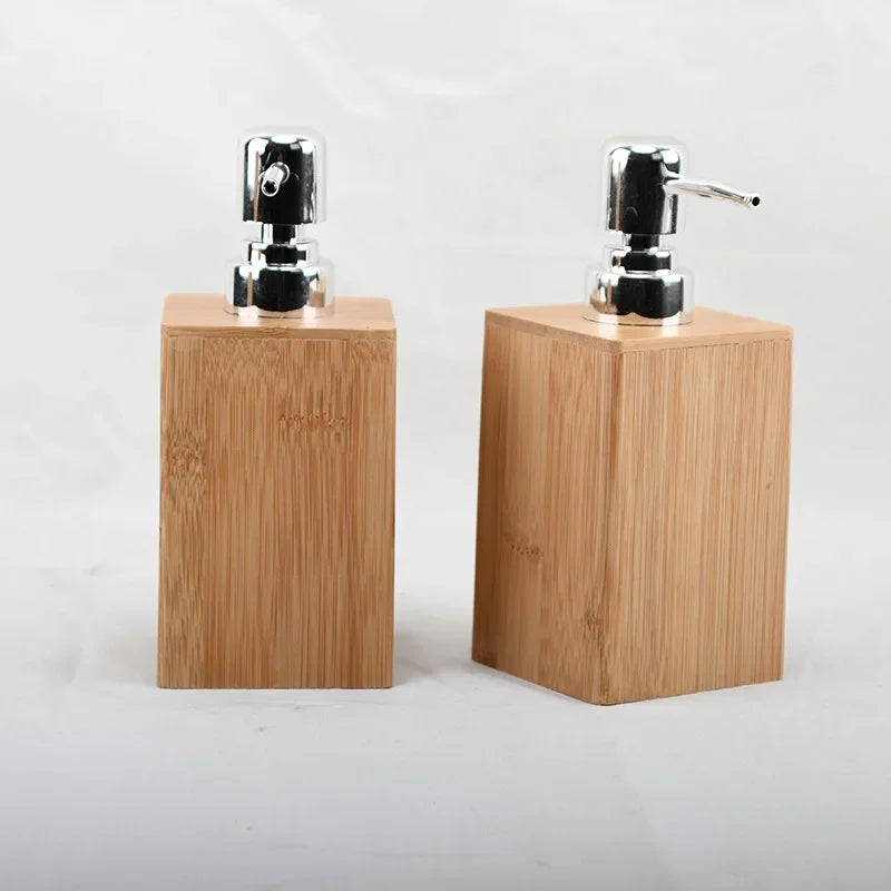 Soap Dispenser Lotion Shampoo Dispenser Bottle Holder Bathroom Kitchen Bamboo Liquid Hand Soap Dispenser Pump 230mL