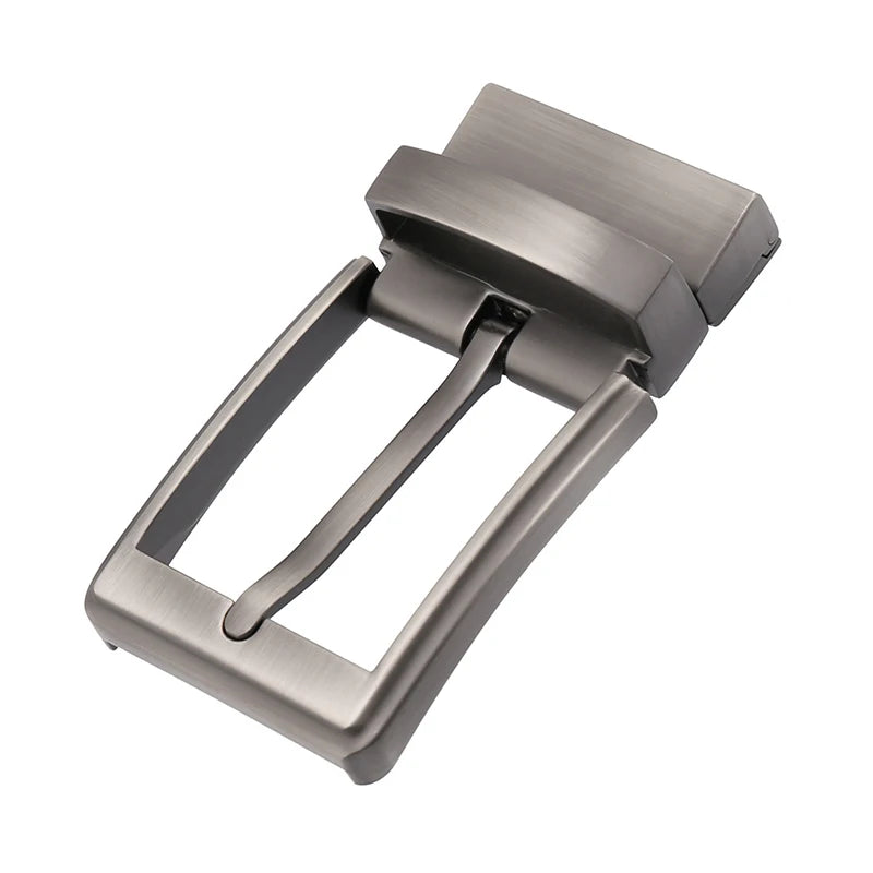 KOLBER Fashion Men's Belt Buckle High Quality Zinc Alloy 3.5cm Reverse Buckle Smooth Silver Belt Pin Buckle for Trousers Male