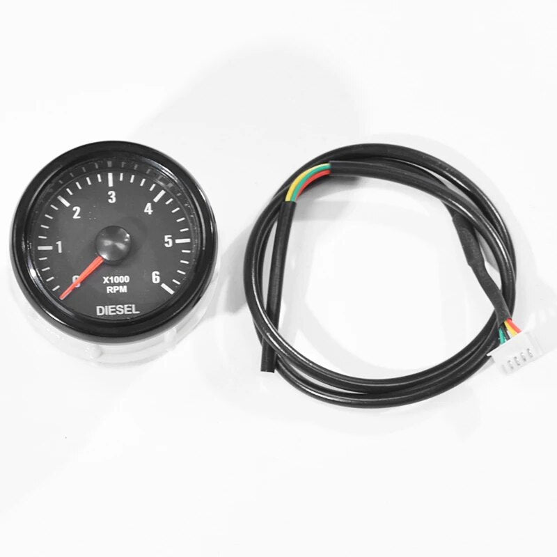 52mm 0-6000 RPM (On Dash) White Electrical Tachometer Gauge For Diesel Motor Engine Electrical Tachometer Gauge Car Accessories