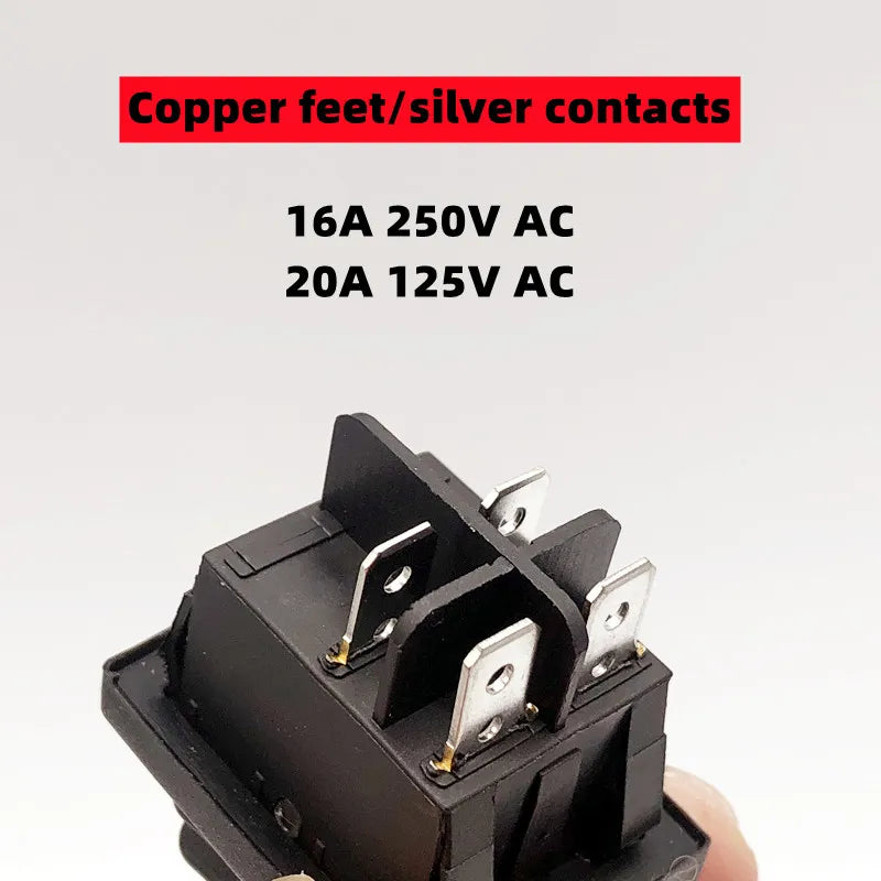 KCD4 Stainless steel waterproof rocker switch ON-OFF4/6Pin electrical equipment switch with LED power supply 16A 250V/20A 125VAC