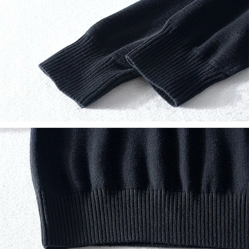 100% Cotton Autumn Winter Mens Zipper Cardigan Fit Sweaters Solid Color Knitted Jacket Coat Male Warm Overcoat Sweater