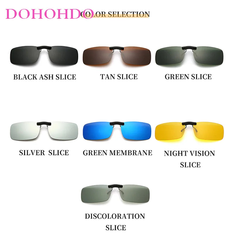 DOHOHDO 2023 New Rimless Polarized Clip On Sunglasses Women Men Sport Photochromic Glasses Anti Glare Sun Glasses Night Vision