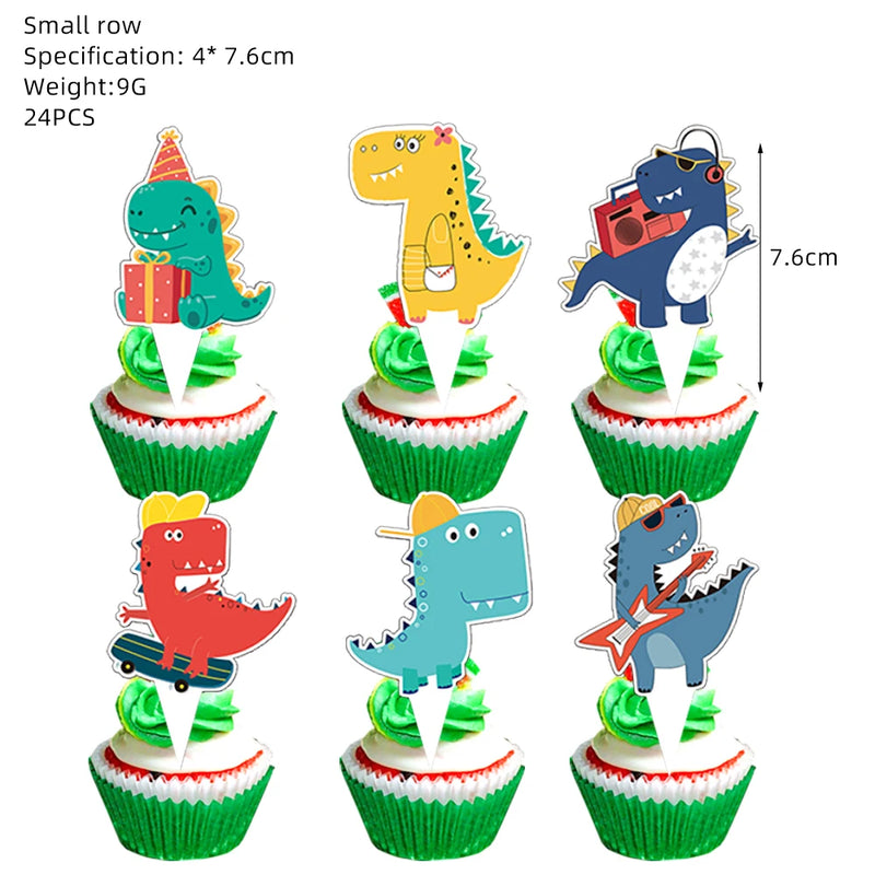 Dinosaur Birthday Disposable Tableware Set Dinosaur Plates Cups Napkins Banner for Boys Dinosaur Party Decoration Jungle Safari