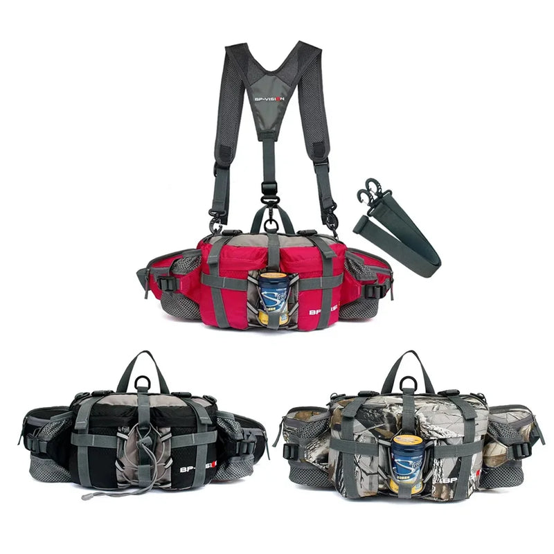 Men Women Shoulder Bag Kettle Travel Backpack Waterproof Rucksack 5L Outdoor Sports Hiking Waist Bag Camping  Cycling Climbing