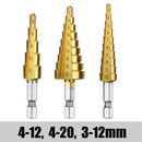 3-12mm 4-12mm 4-20mm HSS Straight Groove Step Drill Bit Set Titanium Coated Wood Metal Hole Cutter Core Drill Bit Set