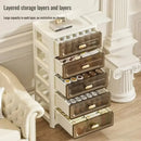 Home Storage Cabinet Bedside Table Stackable Plastic Cabinet Multi-layer Drawer Foldable Organizer Snack Toys Chest of Drawers
