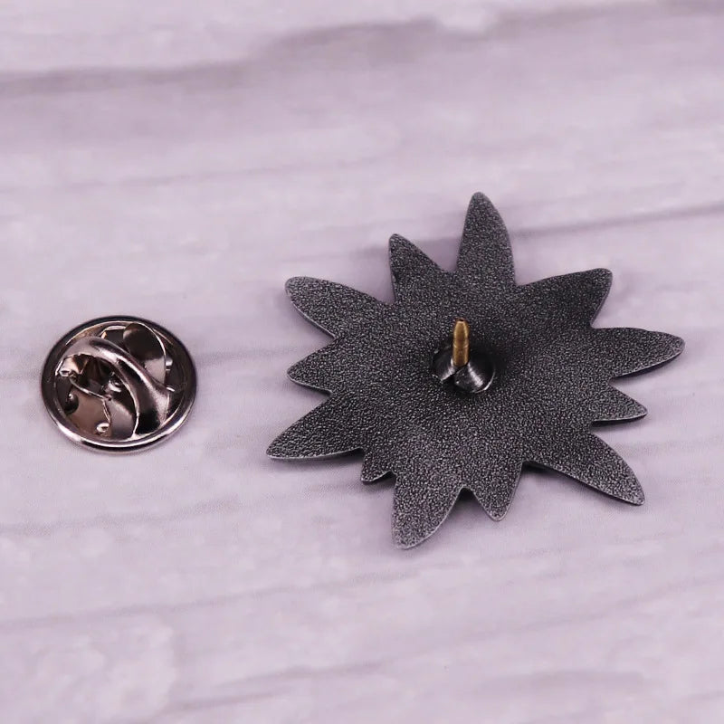 Retro edelweiss brooch. According to tradition, giving this flower to a loved one is a loyal commitment