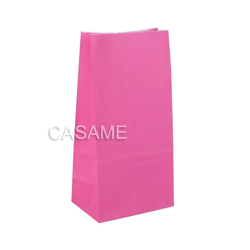 Mini Kraft Paper Bags 10pcs/lot Stand Up Dot Bags Child Party Birthday Food Paper Kraft Seal Gift Packing Treat Bag Supplies