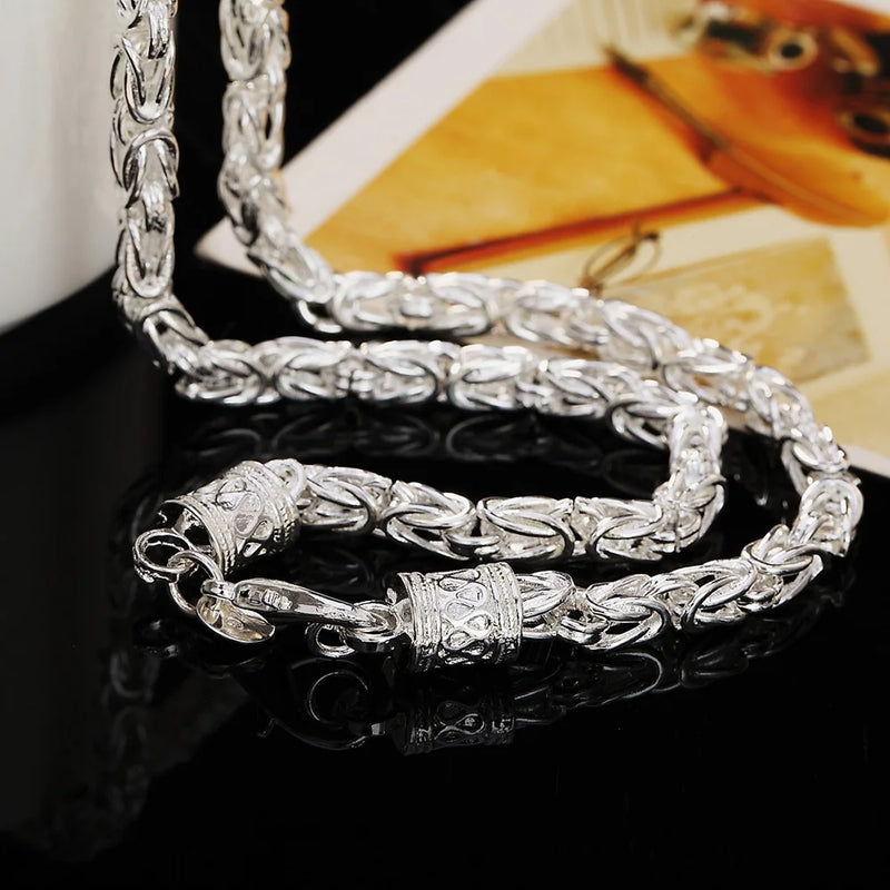 925 sterling Silver 20 Inches Domineering retro faucet men's necklace Luxury Fashion Party Wedding Accessories Jewelry Gifts