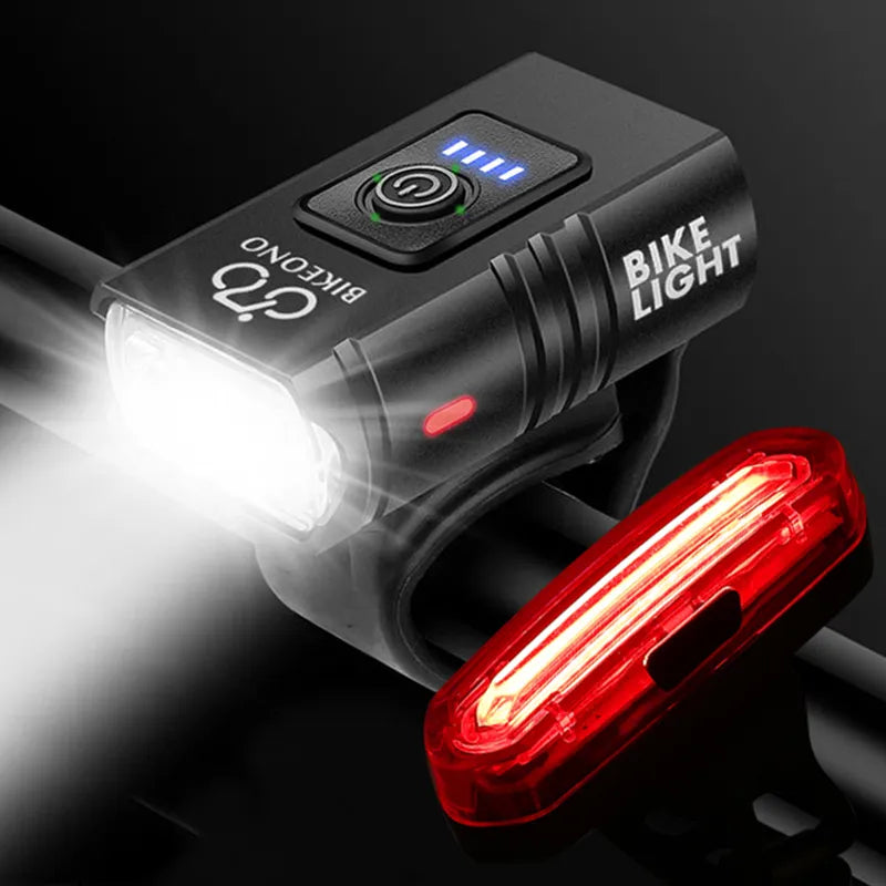 Bicycle Light T6 LED Front USB Rechargeable MTB Mountain Bicycle Lamp 1000LM Bike Headlight Flashlight Cycling Scooter tail