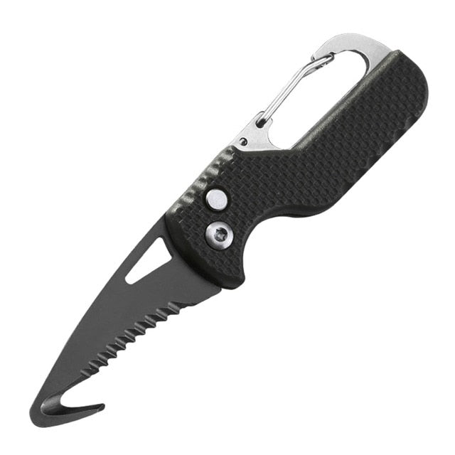 Portable Folding Knife Express Package Knife Gift Keychain Serrated Hook Knife Outdoor Camping Carry-on Survival Tool Box Opener