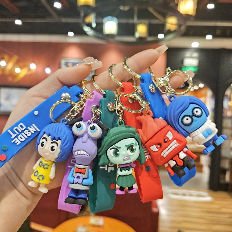 New Inside Out 2 Keychain Figure Toy Joy Sadness Anger Disgust Fear Doll Anime Bag Keyring Toy Christmas Gifts