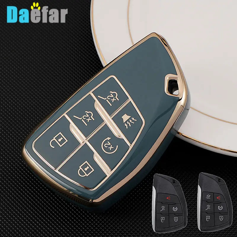 Car Key Cover Case for Chevrolet Tahoe Suburban for GMC Yukon for Buick ENVISION S Plus Avenir 2020 2021 2022 2023 5 6 Button