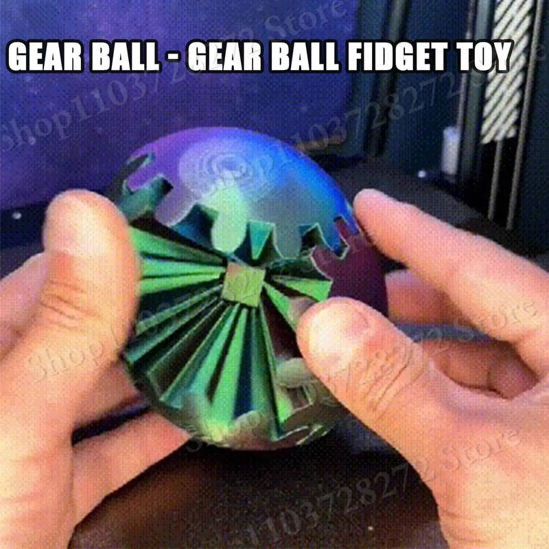 2024 New 3D Printed Gear Ball Fidget, Gear Sphere Deformation Gear Desk Toy for Stress and Anxiety Relaxing fidget Toy