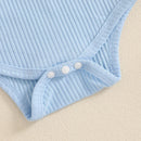 Adorable Baby Girl Easter Outfits with Bunny Embroidery Long Sleeve Romper Suspender Skirt and Headband - 3 Piece Set for