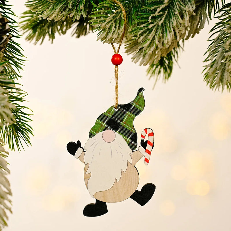 Christmas Wooden Pendant santa car pattern Xmas Tree Hanging Ornaments Christmas Decorations for Home Navidad Gift New Year 2023