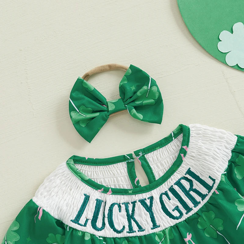 Adorable Infant Easter Bunny Print Ruffle Sleeve Romper with Matching Bow Headband 2 Piece Set for Baby Girls