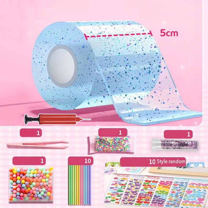 PET Nano Glue DIY Blow Bubble Nano Tape Nano Glue Double Sided Tape Nano Tape Sticky Ball Tape DIY Crafts Tape Toys Kids