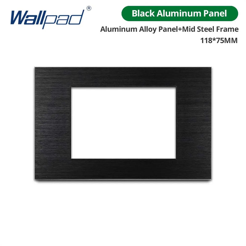 DIY Frame Only Wallpad Glass Aluminum Stainless Steel Panel 1 2 Gang Intermediate Reset Switch Brazil Socket 118*75mm