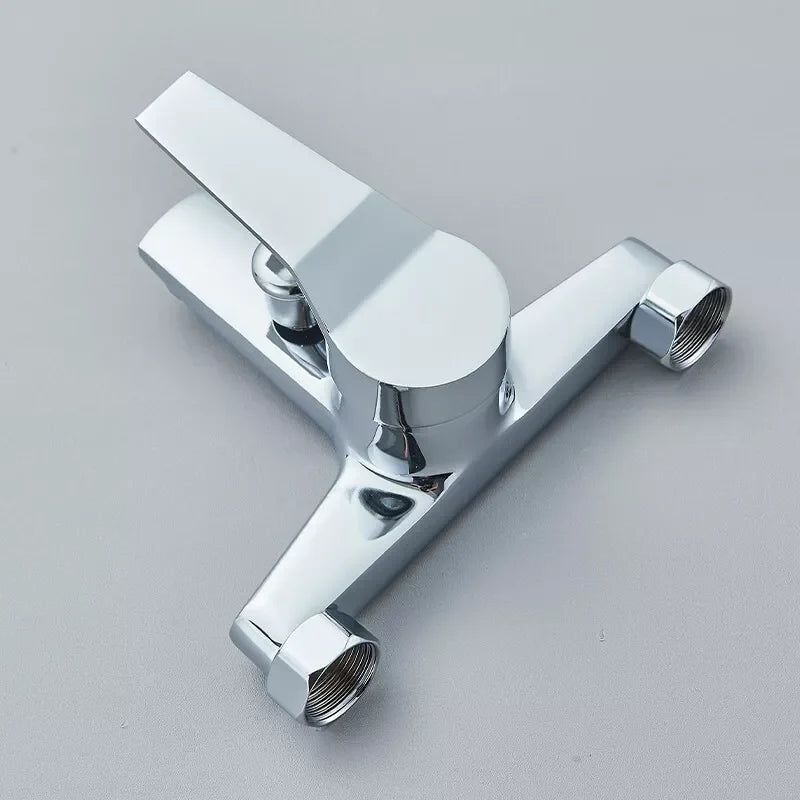 Chrome Bathroom Faucet  Bathtub Facuet  Wall Mounting Cold and Hot Shower Faucet