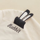 3--6Years Kids Boy 2Pcs Easter Outfits Long Sleeve Sweatshirt with Bunny Ears and Casual Pants Sets Spring Boys Clothes