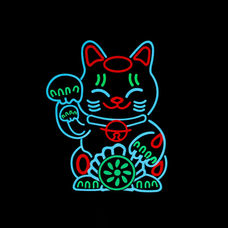 Windshield Electric Lucky Cat Luminous Car Window Sticker Auto Moto Safety Sign Decals Decoration LED Lights for Vehicle Sticker
