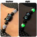Creative Cute Big Eye Cat Luminous Bracelets For Women Animal Pendant Beaded Hand Chain Friendship Couple Bracelet Jewelry Gifts
