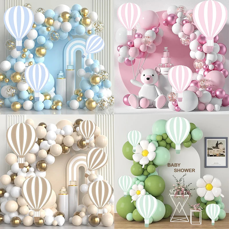 Hot Air Balloon KT Board Blue Pink Hot Air Balloon Cutouts for 1st Birthday party Decoration Girl Wedding Baby Shower Supplies