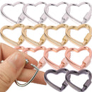 Heart Shaped Opening Buckle Metal Spring Gate Ring Keychain Dog Chain Clip Hook Handbag Belt Connection Buckles DIY Accessories