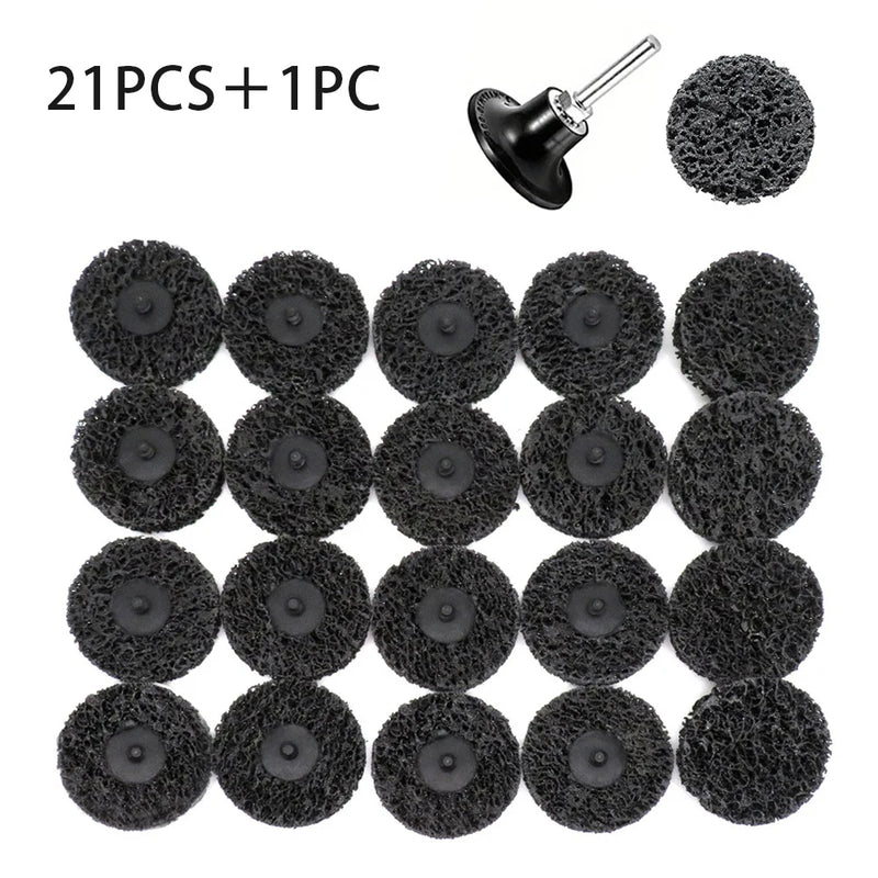 10/21Pcs 2-Inch Strip Discs Stripping Wheel Polishing Wheel with 1 Part holder Grinding Disc for Clean and Remove Paint