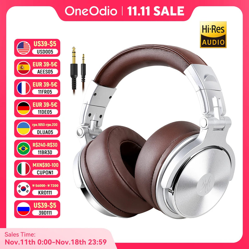 Oneodio Pro 30 Wired Studio Headphones Wired Headset Professional Studio Pro DJ Headphones With Mic HiFi Monitor Music Headset